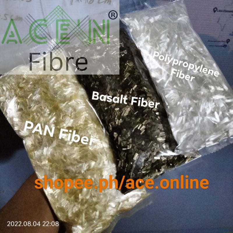 Fiber for Concrete mixture Polypropylene Microfiber, PAN fiber, and Basalt Fiber