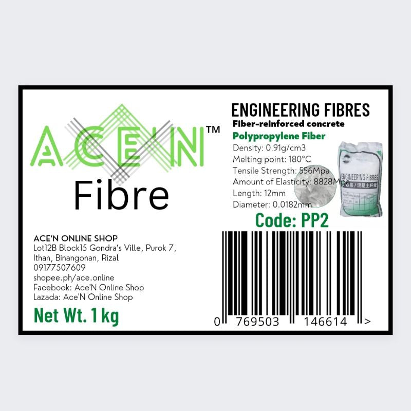 1kgPolypropylene pp fiber for cement construction additive anti-crack for FRC. Code: PP2